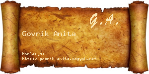 Govrik Anita névjegykártya